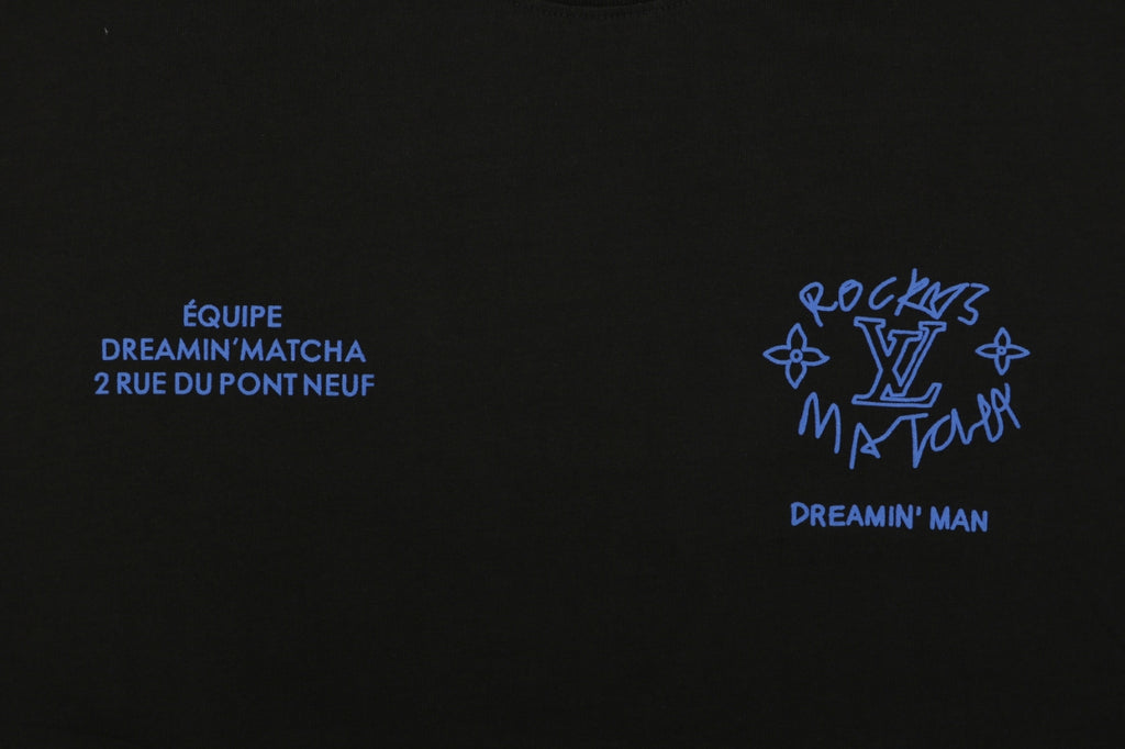 Louis Vuitton Dreamin' Man Rocky's Matcha Graffiti Slogan Print Long Sleeve T-Shirt | Black