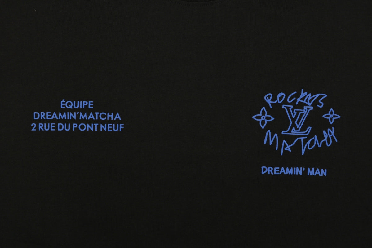 Louis Vuitton Dreamin' Man Rocky's Matcha Graffiti Slogan Print Long Sleeve T-Shirt | Black