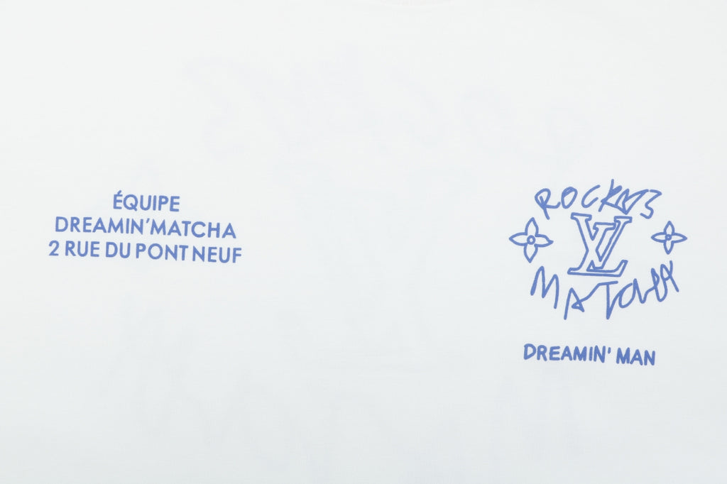 Louis Vuitton Dreamin' Man Rocky's Matcha Graffiti Slogan Print Long Sleeve T-Shirt | White