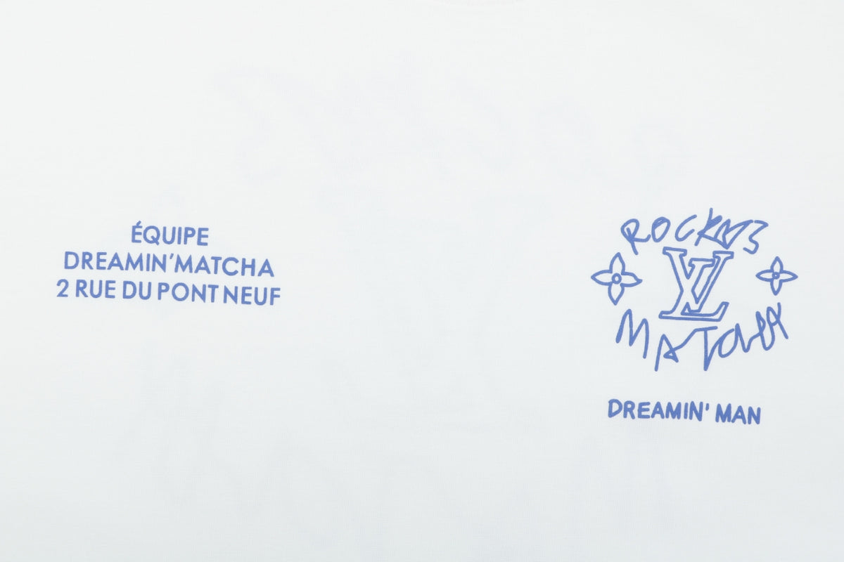 Louis Vuitton Dreamin' Man Rocky's Matcha Graffiti Slogan Print Long Sleeve T-Shirt | White