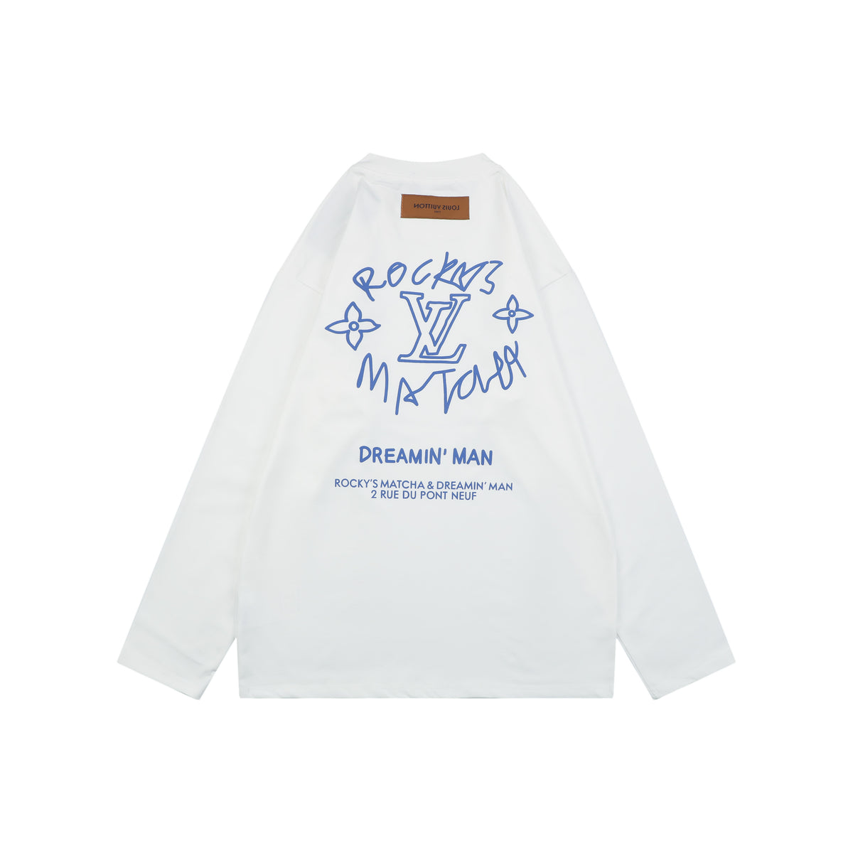 Louis Vuitton Dreamin' Man Rocky's Matcha Graffiti Slogan Print Long Sleeve T-Shirt | White