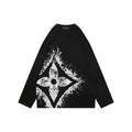 Louis Vuitton Oversized Spray Paint Monogram Flower Print Long Sleeve T-Shirt | Black