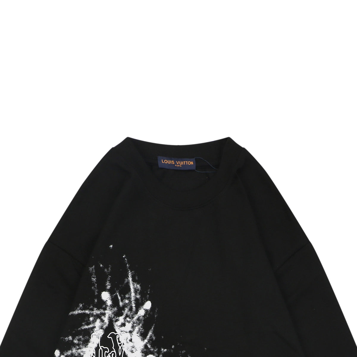 Louis Vuitton Oversized Spray Paint Monogram Flower Print Long Sleeve T-Shirt | Black