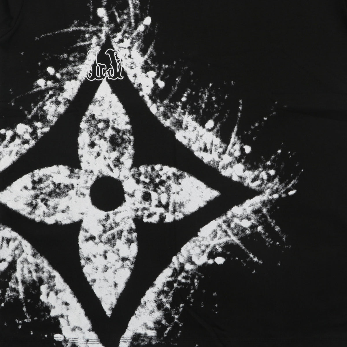 Louis Vuitton Oversized Spray Paint Monogram Flower Print Long Sleeve T-Shirt | Black