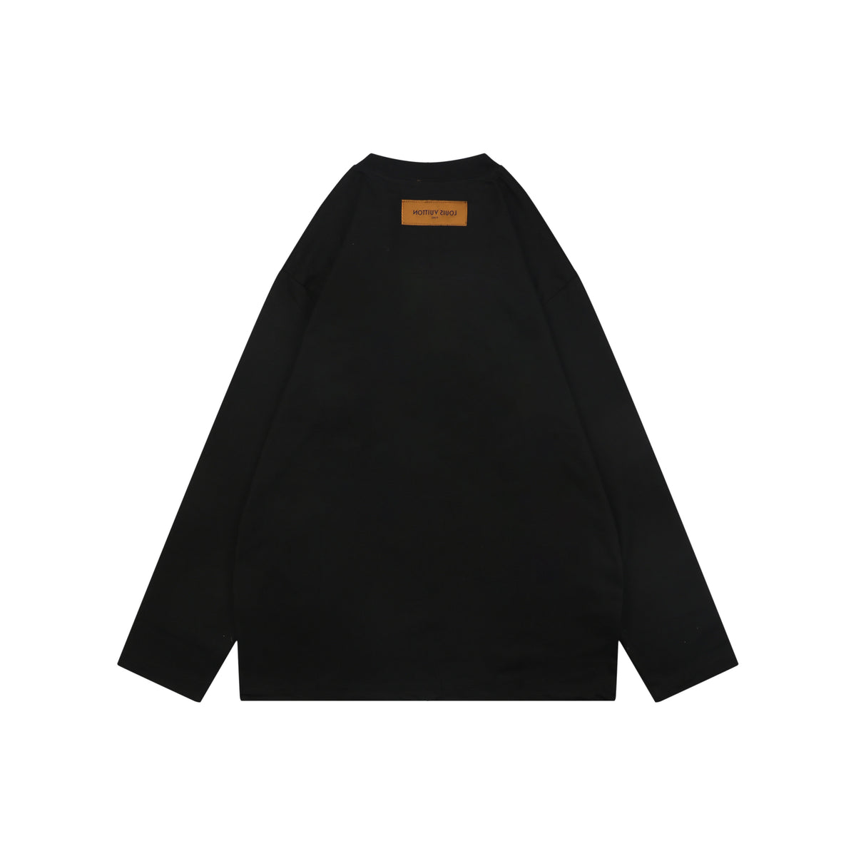 Louis Vuitton Oversized Spray Paint Monogram Flower Print Long Sleeve T-Shirt | Black