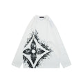 Louis Vuitton Oversized Spray Paint Monogram Flower Print Long Sleeve T-Shirt | White