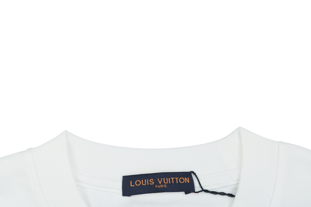 Louis Vuitton Oversized Spray Paint Monogram Flower Print Long Sleeve T-Shirt | White