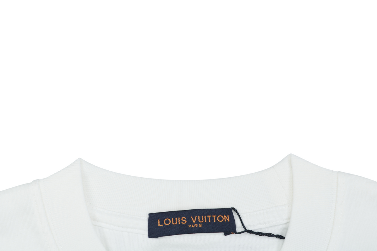 Louis Vuitton Oversized Spray Paint Monogram Flower Print Long Sleeve T-Shirt | White