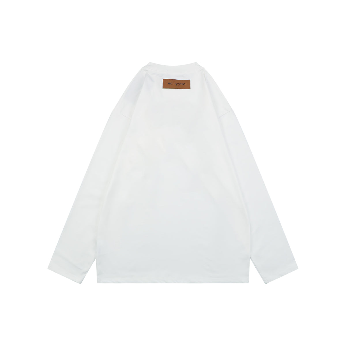 Louis Vuitton Oversized Spray Paint Monogram Flower Print Long Sleeve T-Shirt | White