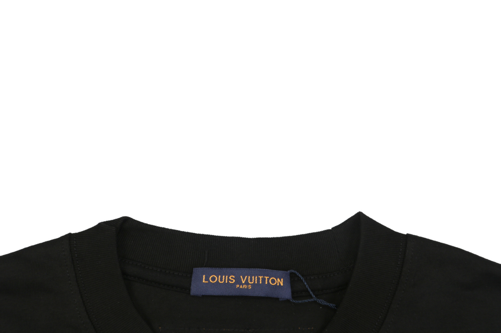 Louis Vuitton Gradient Monogram Flocked Lovers Script Long Sleeve T-Shirt | Black