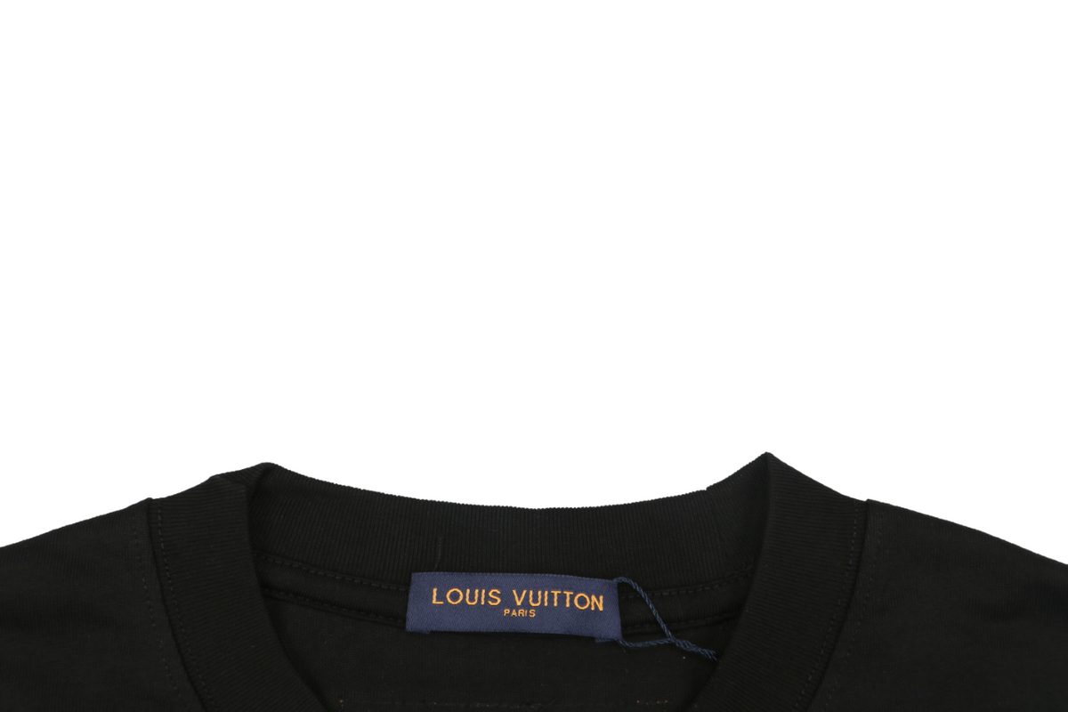 Louis Vuitton Gradient Monogram Flocked Lovers Script Long Sleeve T-Shirt | Black