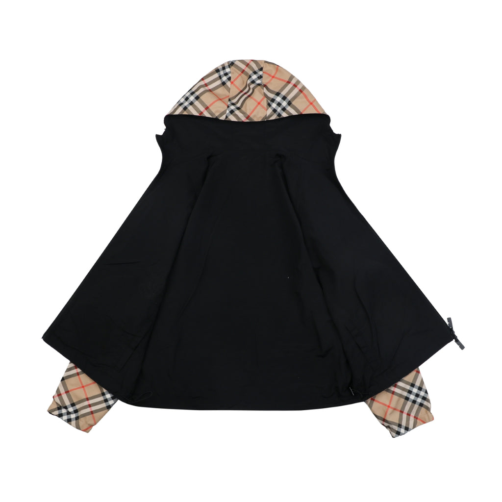 Burberry Reversible Vintage Check Diagonal Jacquard Hooded Jacket | Black