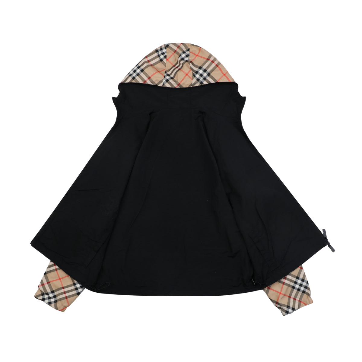 Burberry Reversible Vintage Check Diagonal Jacquard Hooded Jacket | Black