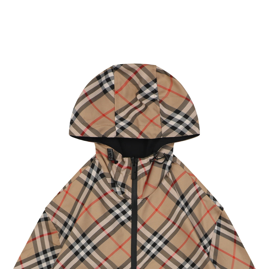 Burberry Reversible Vintage Check Diagonal Jacquard Hooded Jacket | Black