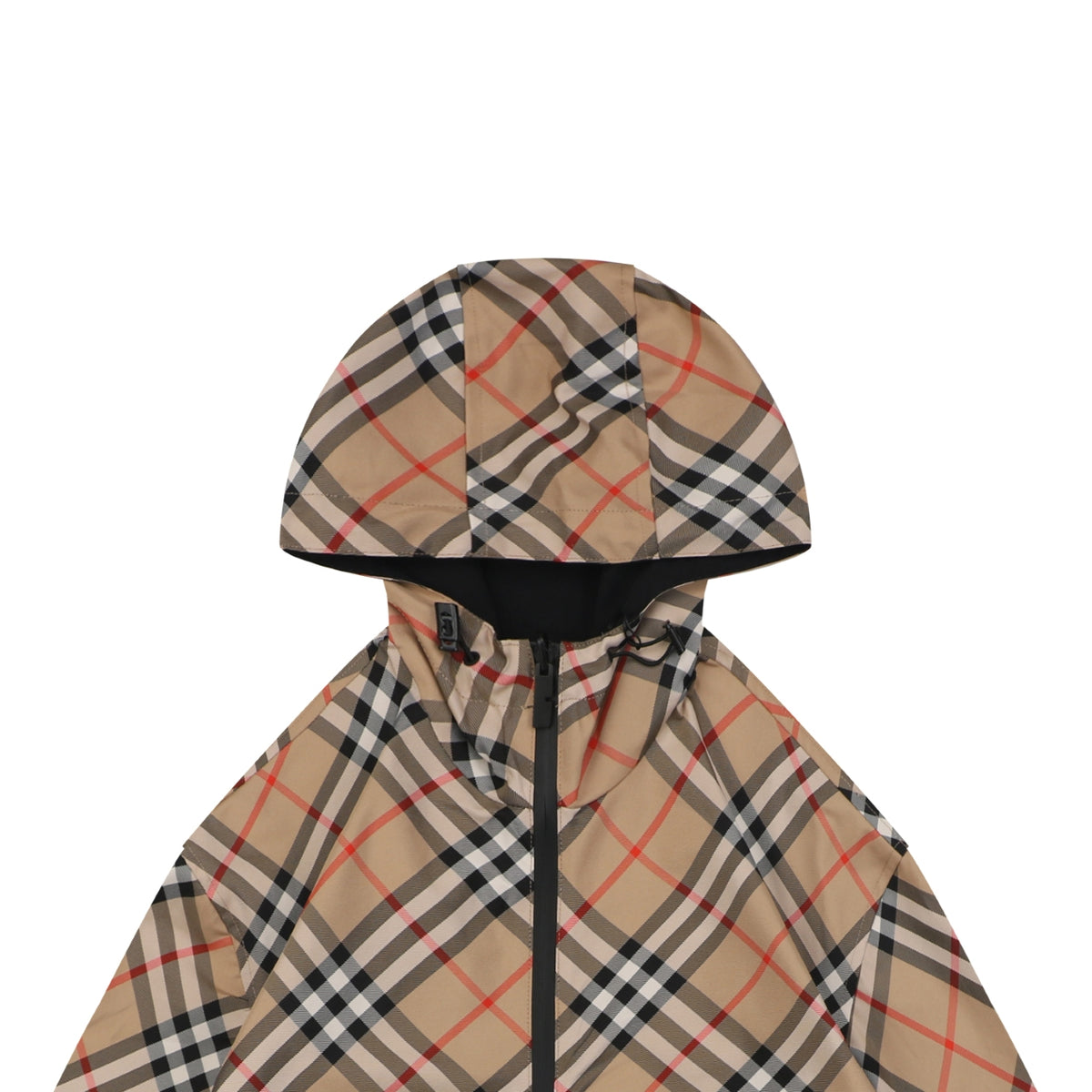 Burberry Reversible Vintage Check Diagonal Jacquard Hooded Jacket | Black