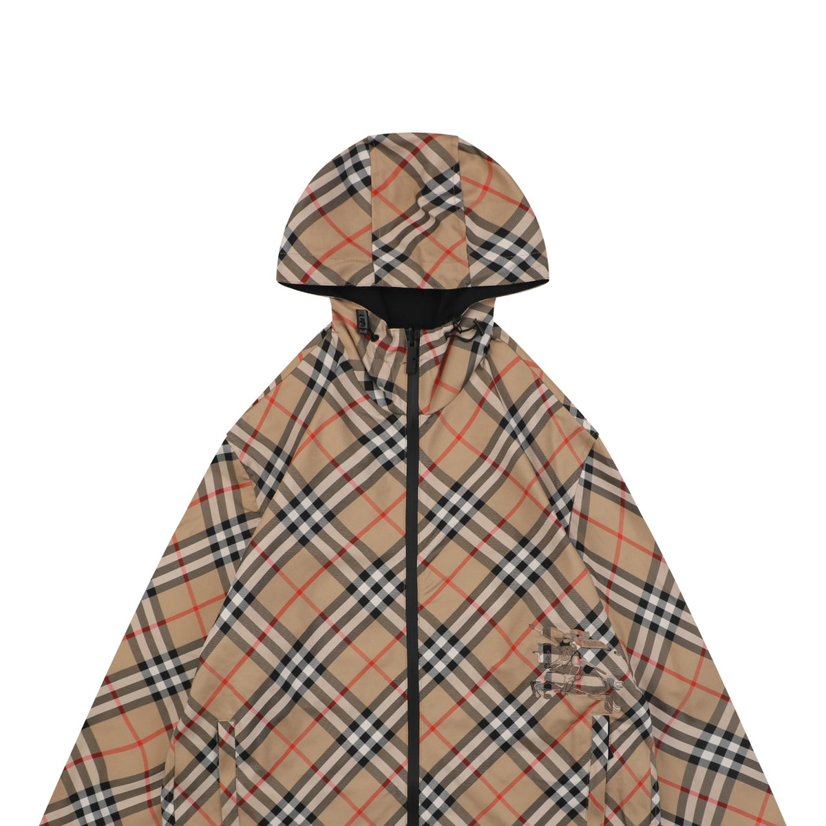 Burberry Reversible Vintage Check Diagonal Jacquard Hooded Jacket | Black