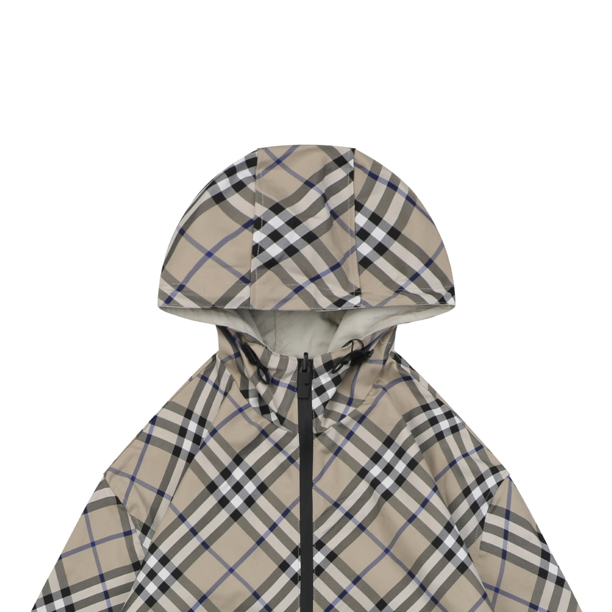Burberry Reversible Vintage Check Diagonal Jacquard Hooded Jacket | Stone Taupe