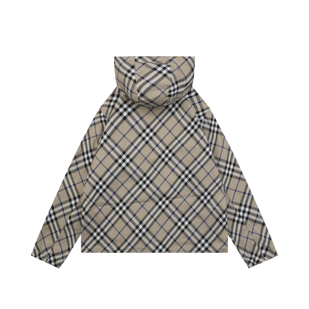 Burberry Reversible Vintage Check Diagonal Jacquard Hooded Jacket | Stone Taupe