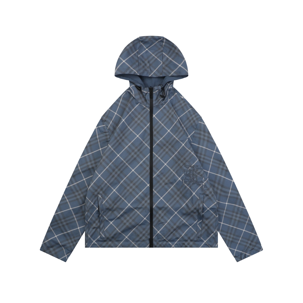 Louis Vuitton Reversible Monogram Diagonal Diamond Grid Jacquard Hooded Jacket | Blue