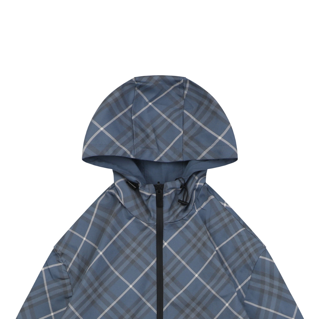 Louis Vuitton Reversible Monogram Diagonal Diamond Grid Jacquard Hooded Jacket | Blue