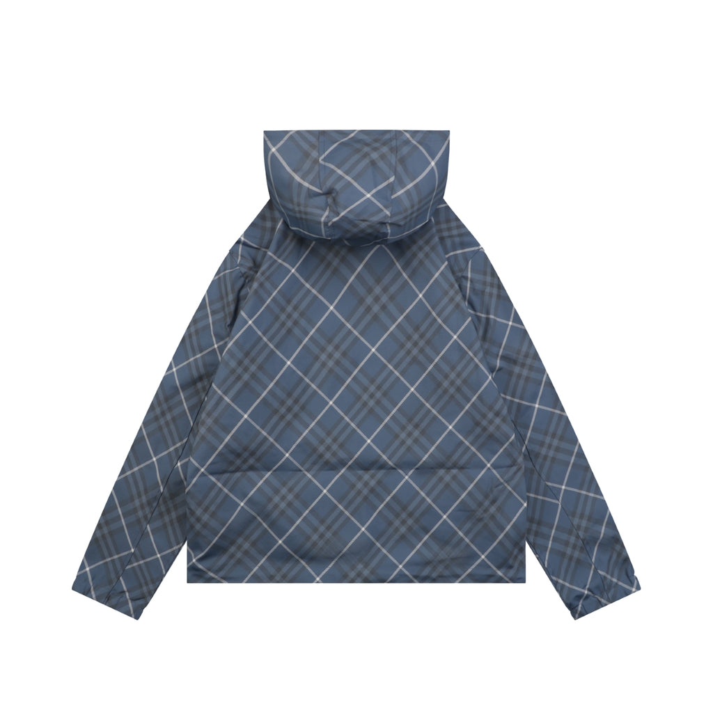 Louis Vuitton Reversible Monogram Diagonal Diamond Grid Jacquard Hooded Jacket | Blue