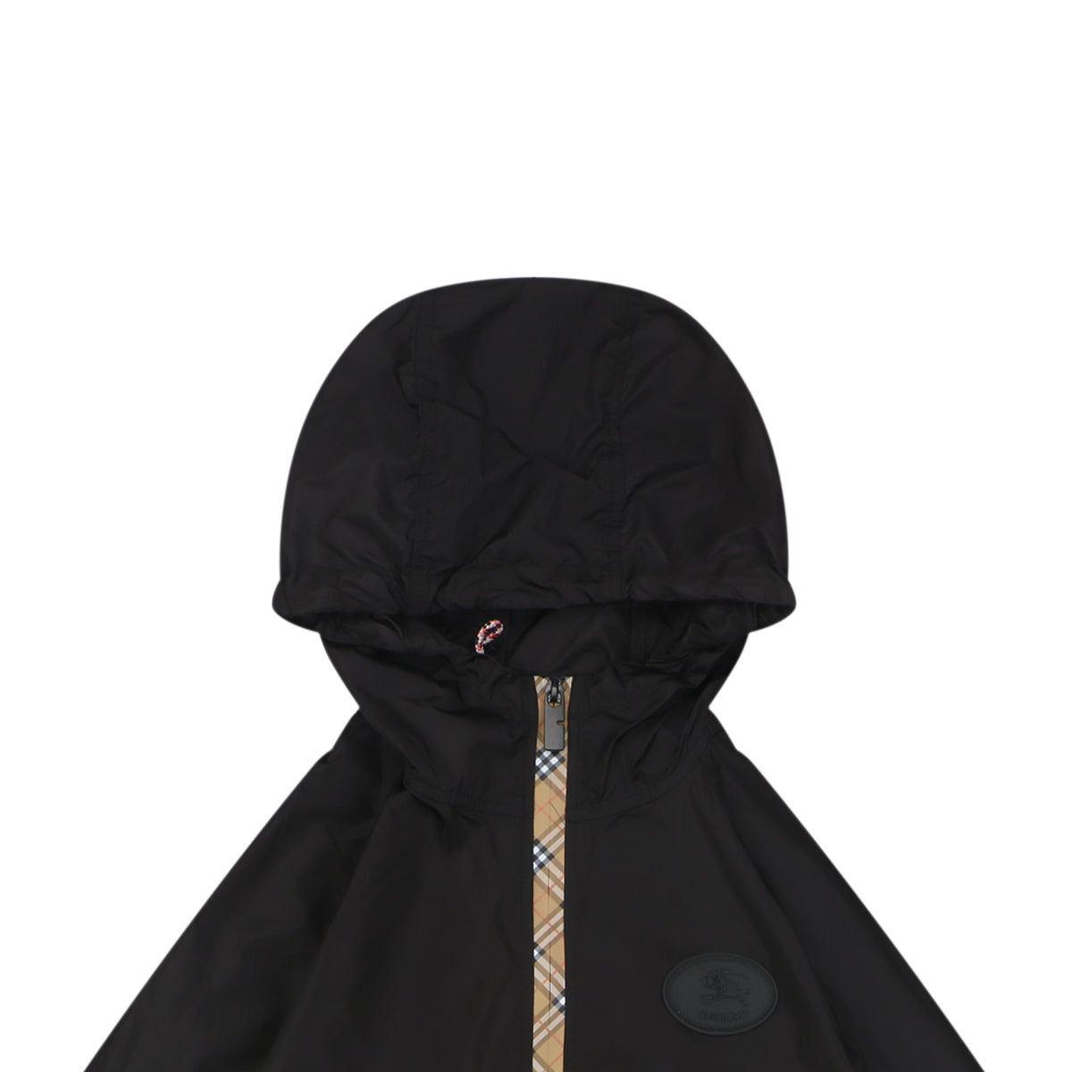 Burberry Vintage Check Placket Zip Sun Protection Hooded Jacket | Black