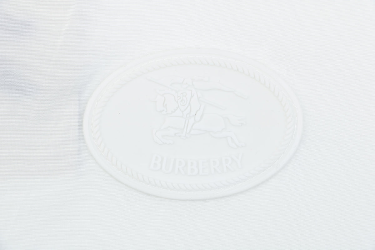 Burberry Vintage Check Placket Zip Sun Protection Hooded Jacket | White