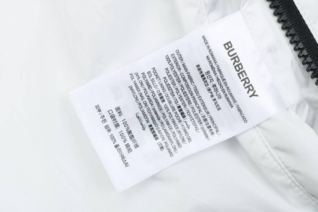 Burberry Vintage Check Placket Zip Sun Protection Hooded Jacket | White