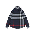 Burberry Oversized Check Long Sleeve Shirt | Navy
