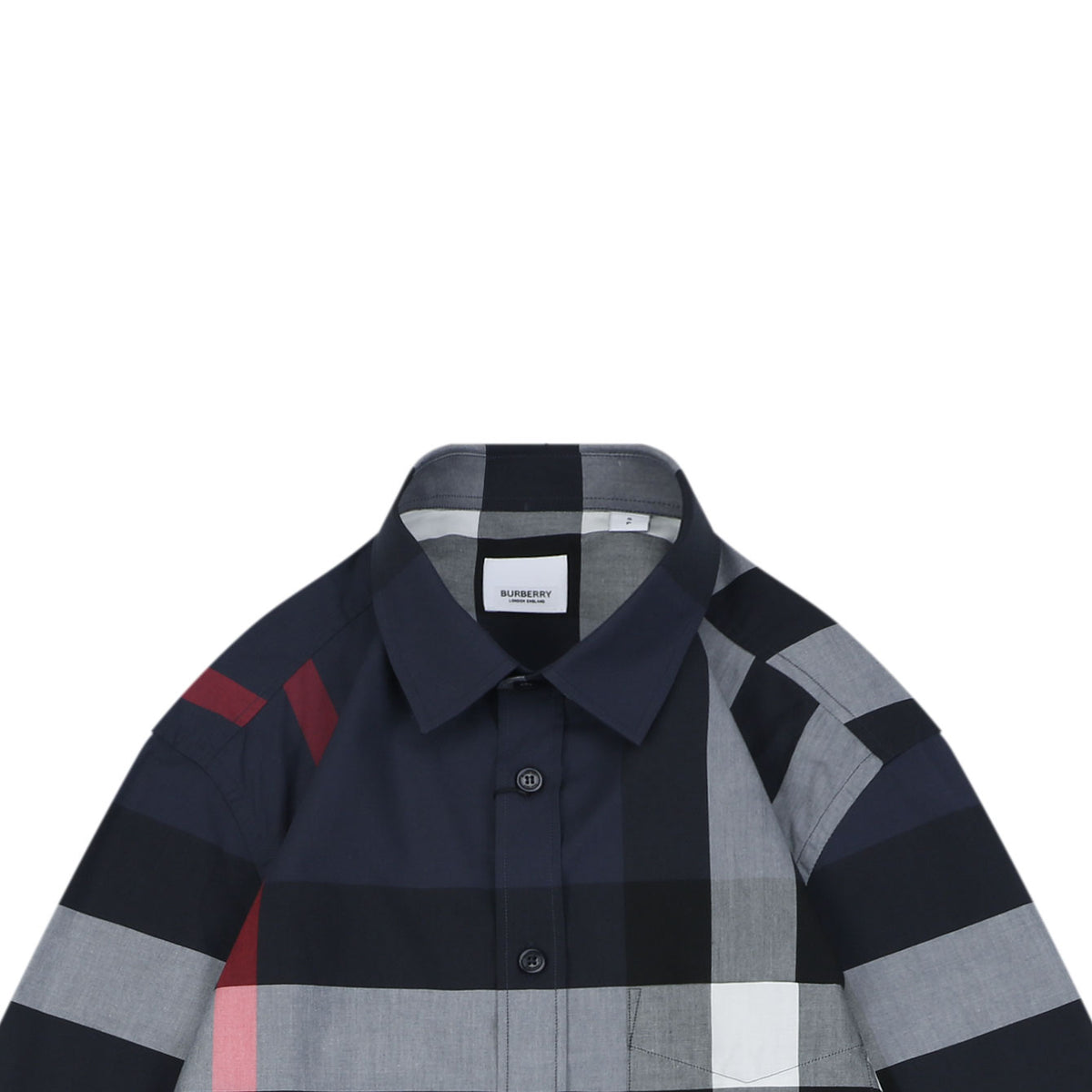 Burberry Oversized Check Long Sleeve Shirt | Navy