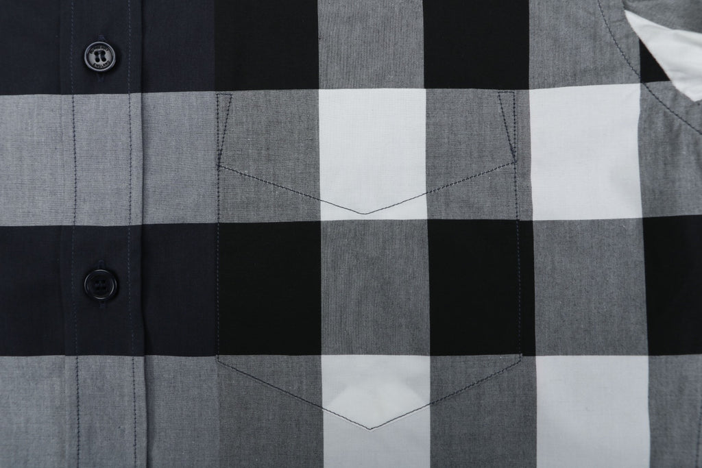 Burberry Oversized Check Long Sleeve Shirt | Navy