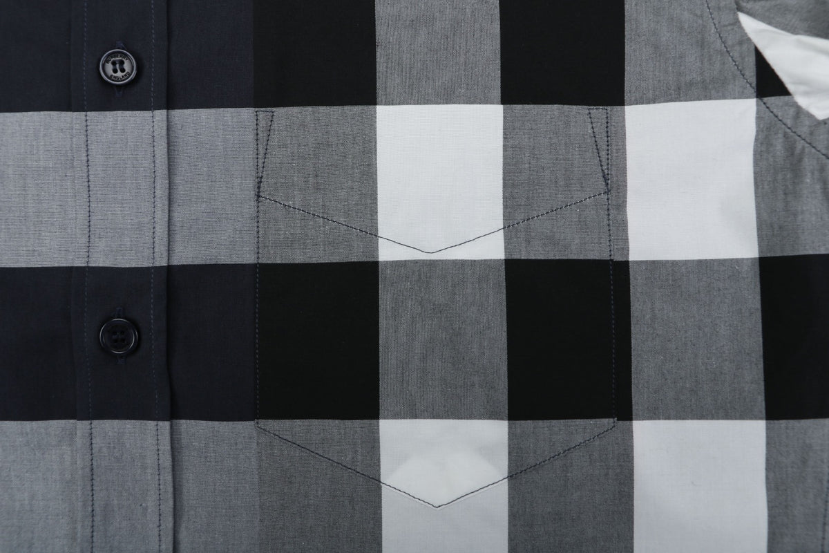 Burberry Oversized Check Long Sleeve Shirt | Navy
