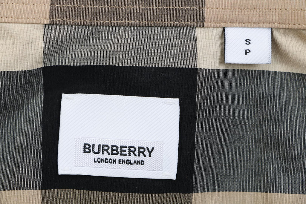 Burberry Oversized Check Long Sleeve Shirt | Camel
