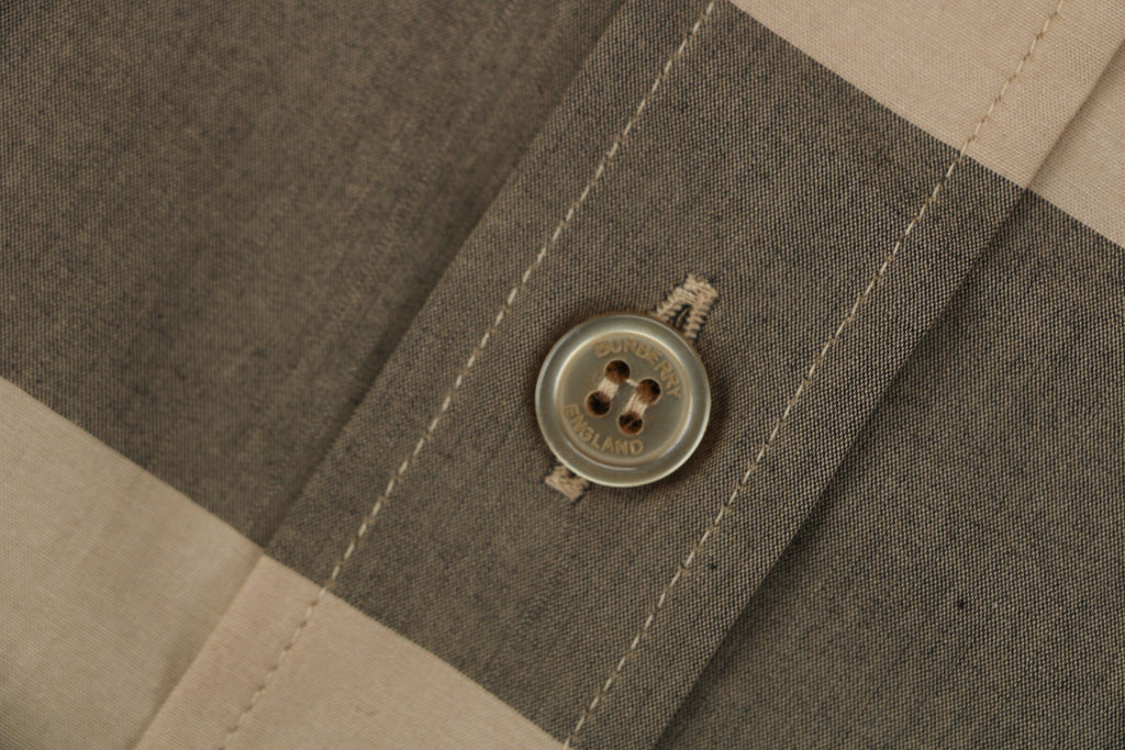 Burberry Oversized Check Long Sleeve Shirt | Camel