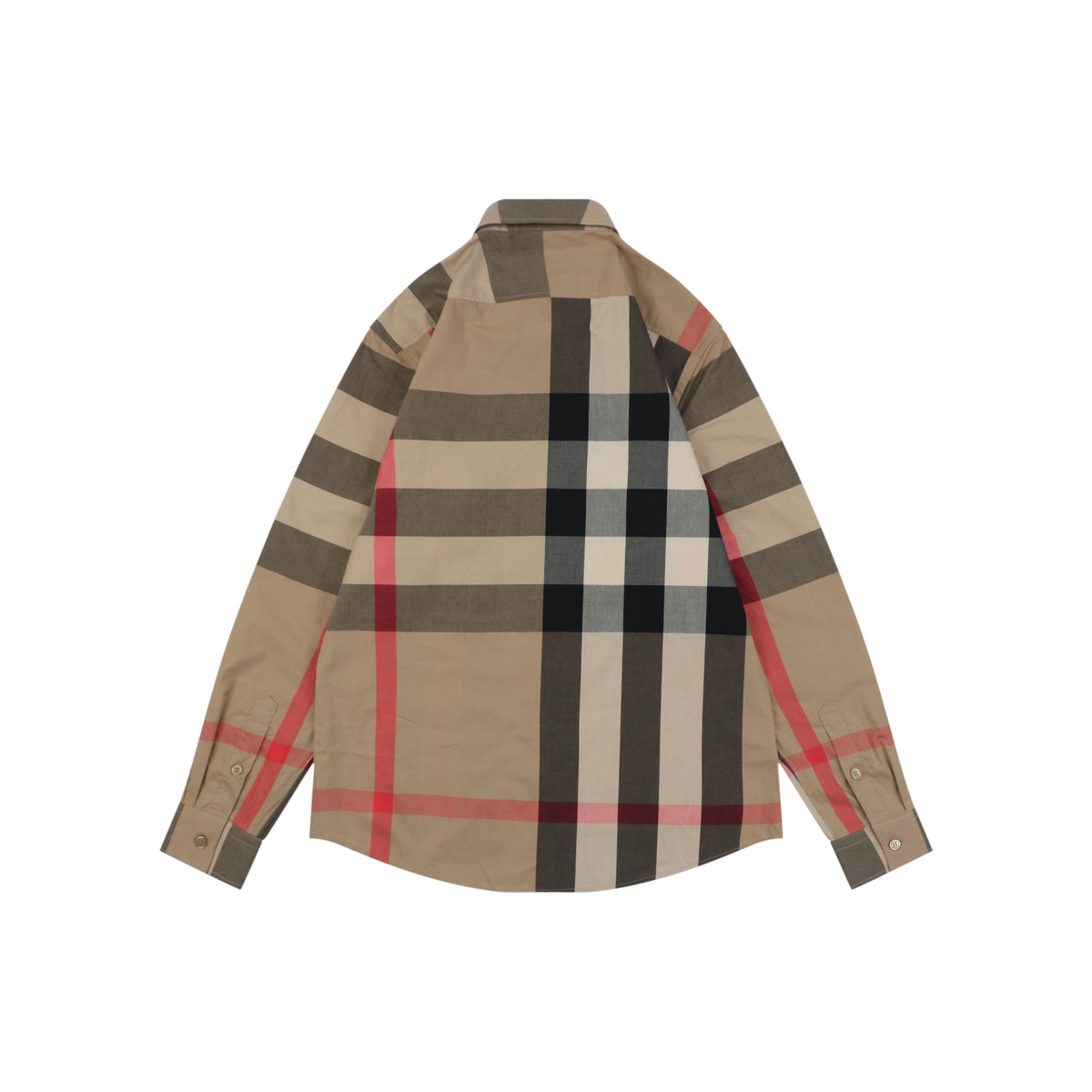 Burberry Oversized Check Long Sleeve Shirt | Camel