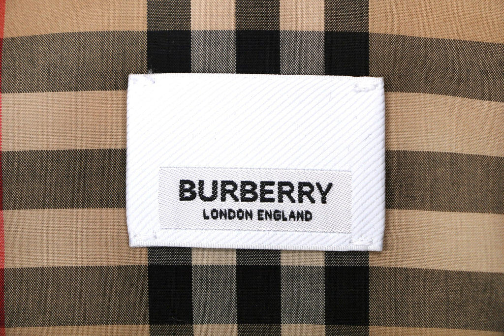 Burberry Vintage Check Oversized Logo Hem Long Sleeve Shirt | Camel
