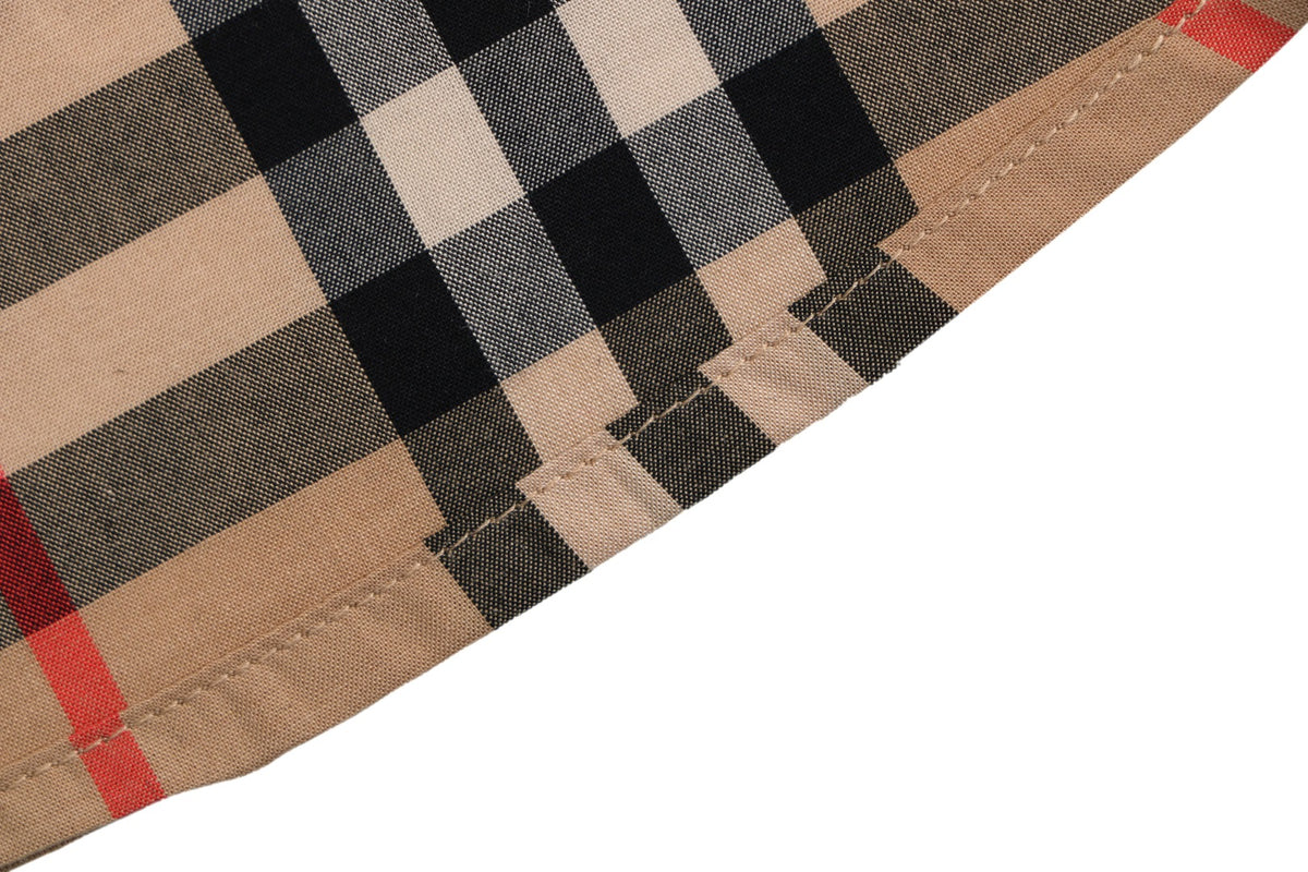 Burberry Vintage Check Oversized Logo Hem Long Sleeve Shirt | Camel