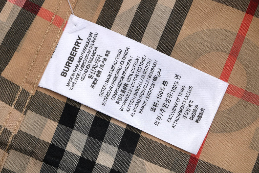 Burberry Vintage Check Oversized Logo Hem Long Sleeve Shirt | Camel
