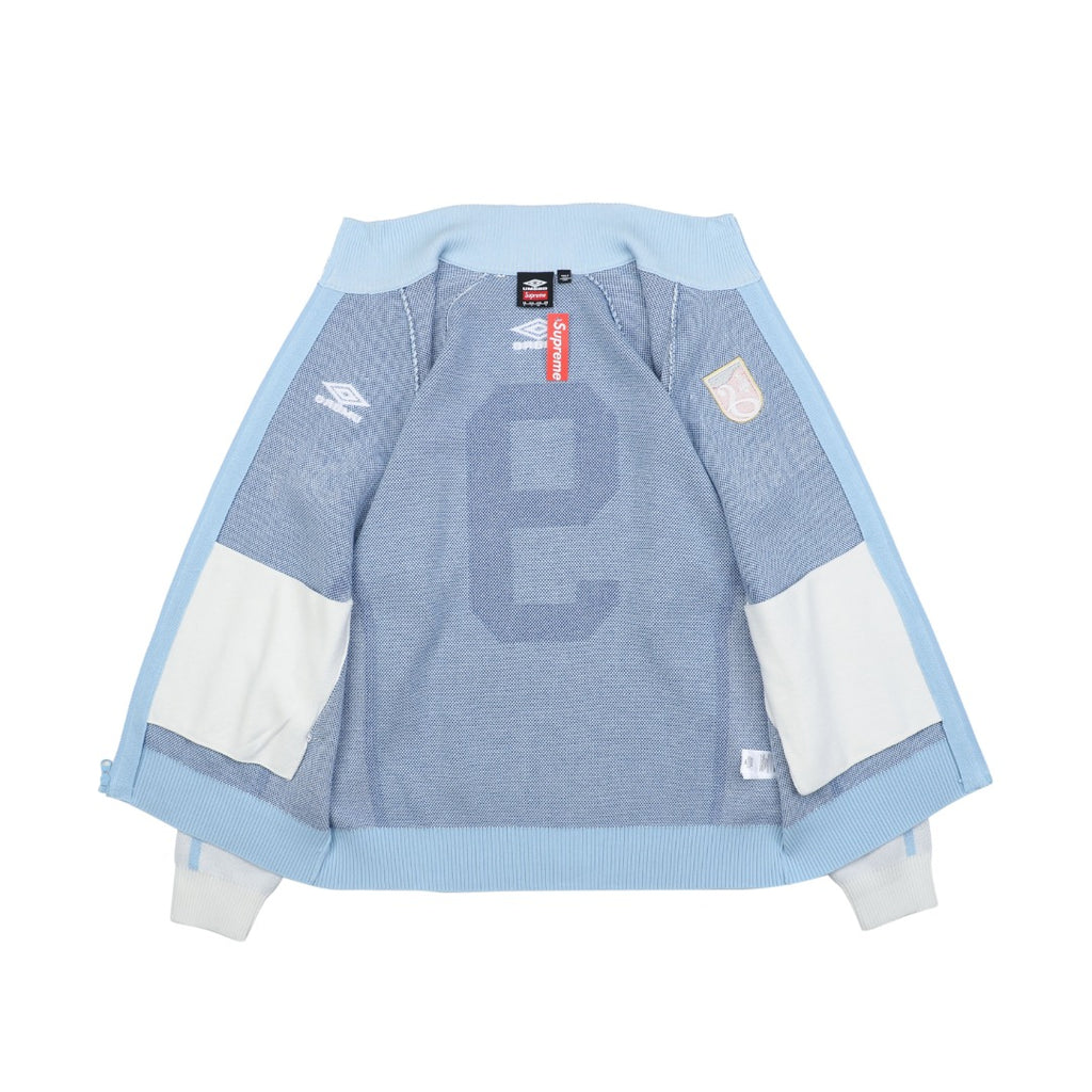 Supreme × Umbro FW25 Football Sweatshirt | Sky Blue / White