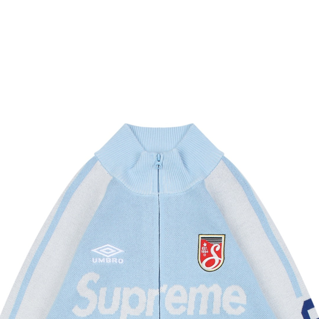 Supreme × Umbro FW25 Football Sweatshirt | Sky Blue / White