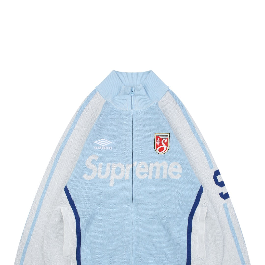 Supreme × Umbro FW25 Football Sweatshirt | Sky Blue / White
