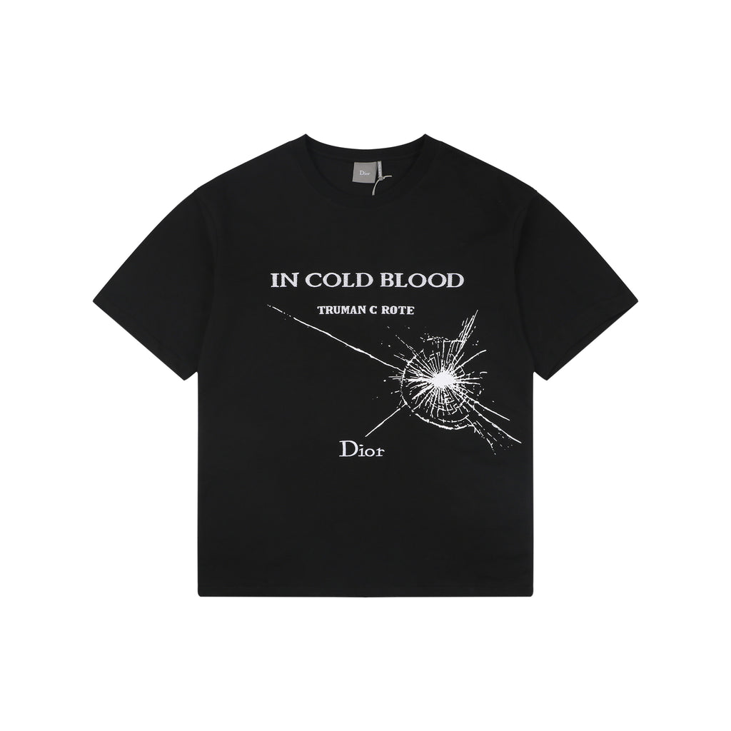 Dior "In Cold Blood" Shattered Glass Print T-Shirt | Black