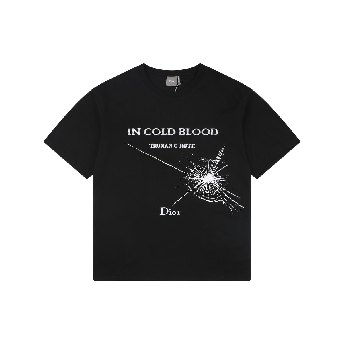 Dior "In Cold Blood" Shattered Glass Print T-Shirt | Black