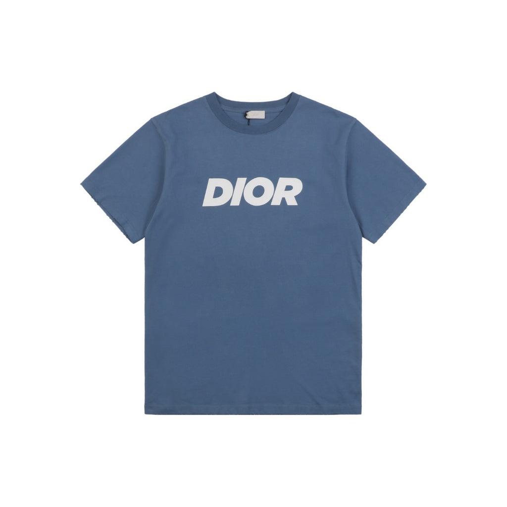 Dior 24SS Oversized Logo Print T-Shirt | Slate Blue