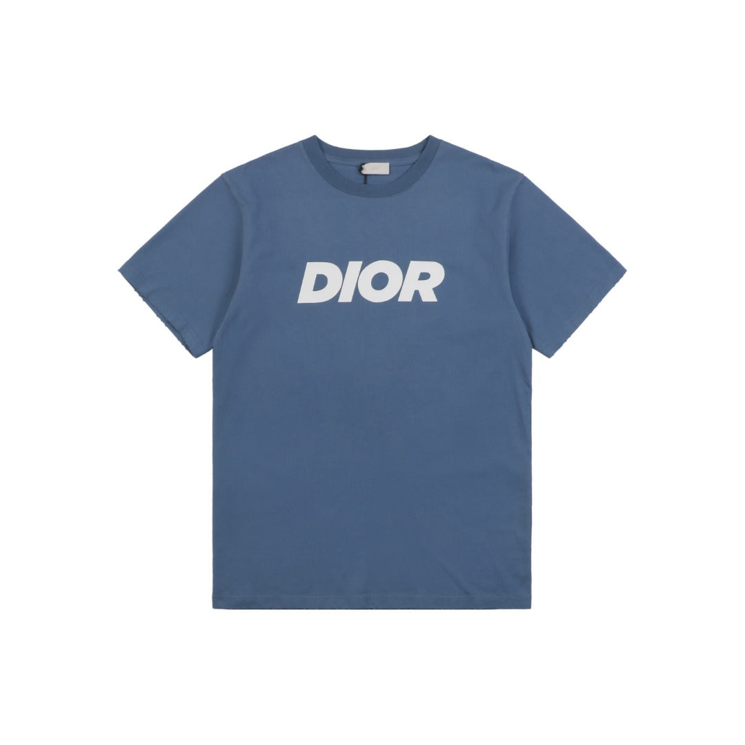 Dior 24SS Oversized Logo Print T-Shirt | Slate Blue