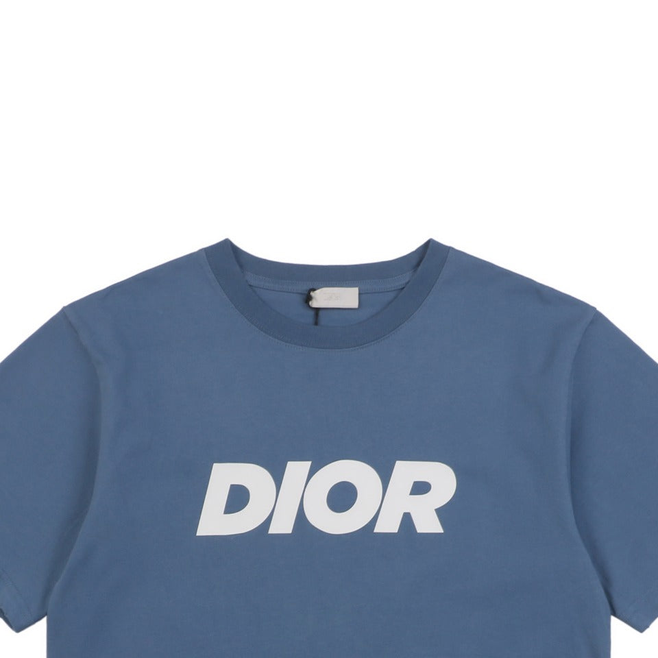 Dior 24SS Oversized Logo Print T-Shirt | Slate Blue