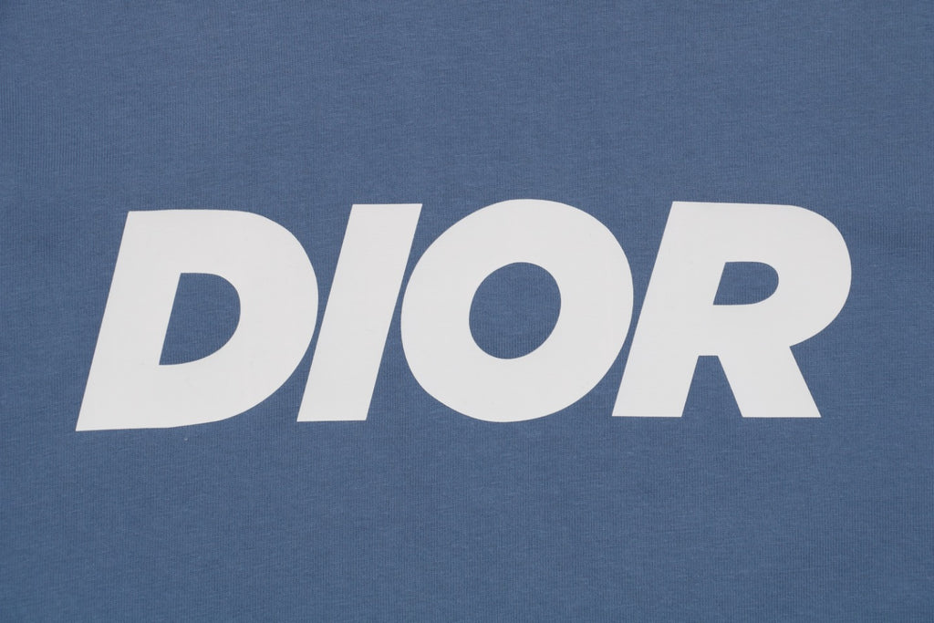 Dior 24SS Oversized Logo Print T-Shirt | Slate Blue