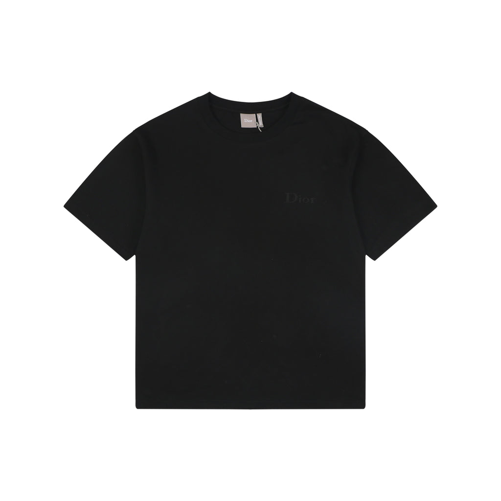 Dior Tonal Jacquard Logo Embroidered T-Shirt | Black