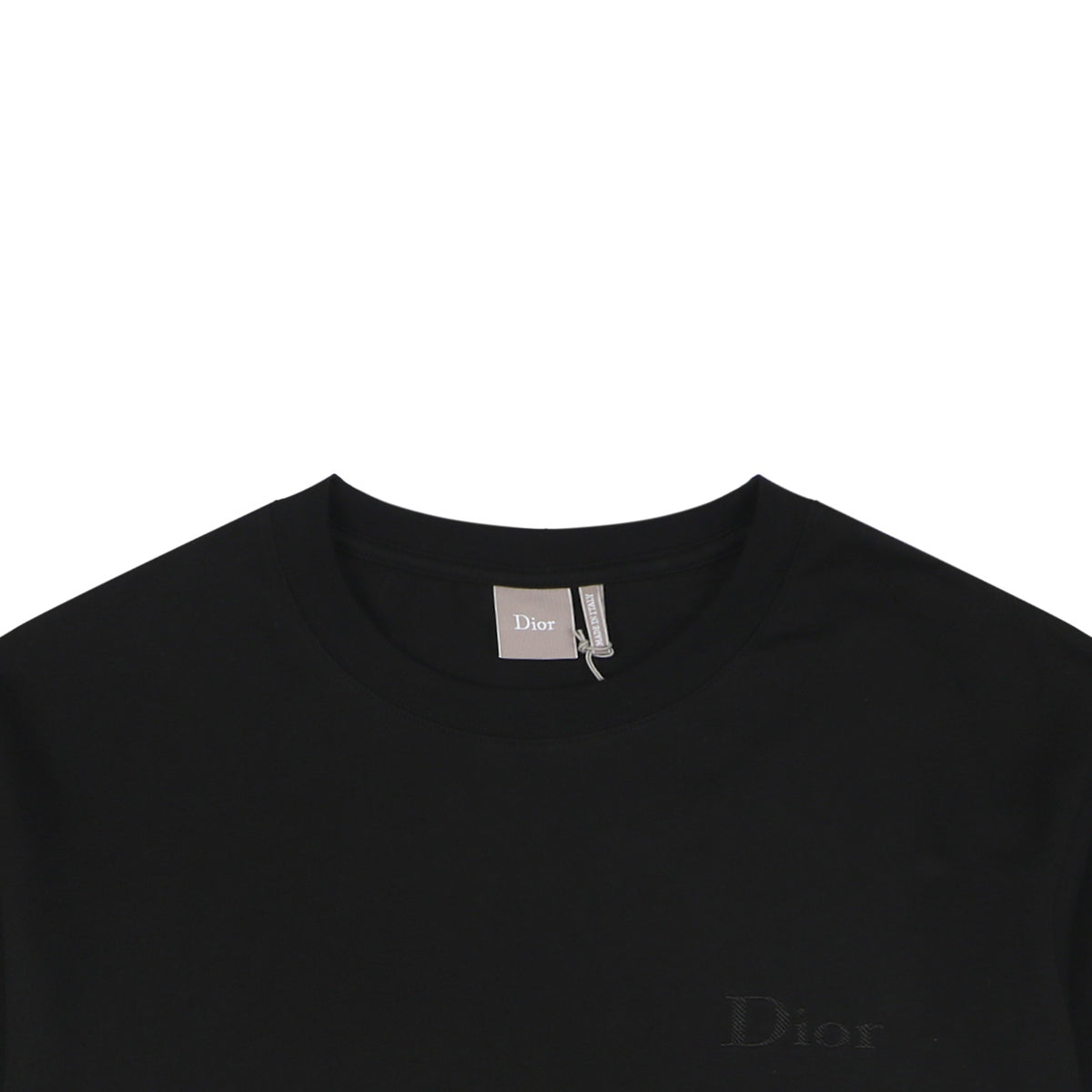 Dior Tonal Jacquard Logo Embroidered T-Shirt | Black