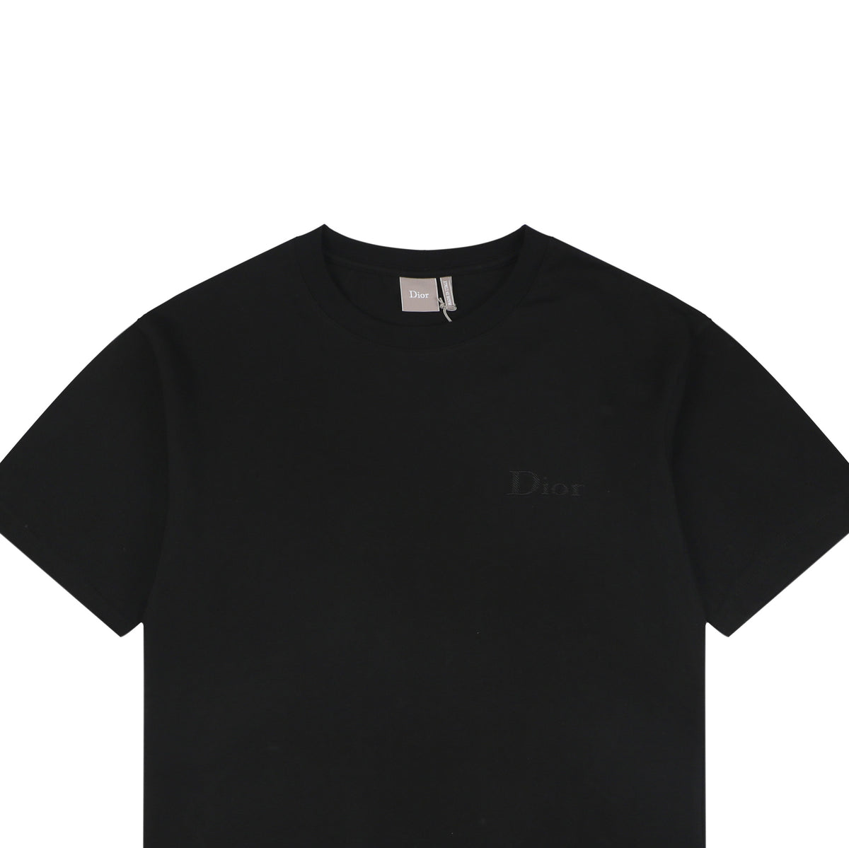 Dior Tonal Jacquard Logo Embroidered T-Shirt | Black